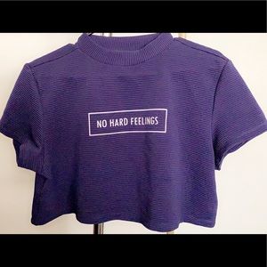 Plus Size Crop Top Blue